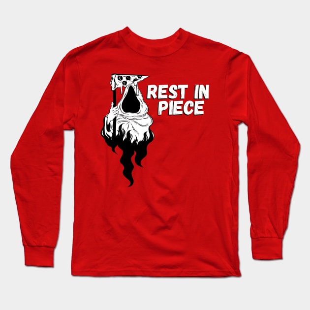 Grim Pizza Reaper Rest in Piece. Long Sleeve T-Shirt by thepinecones